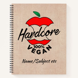 Hard Core Vegan, Apple Core Vegan, Hardcore Vegan Notebook