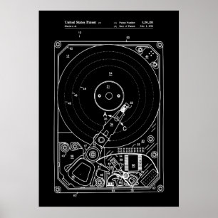 Hard Disk Drive Patent Poster