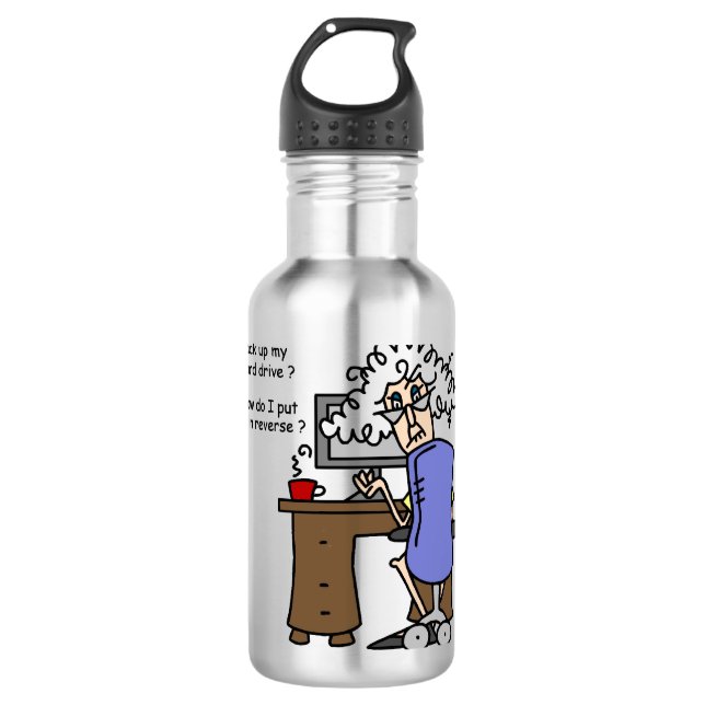Hard Drive Back Up Humourous 710 Ml Water Bottle (Front)