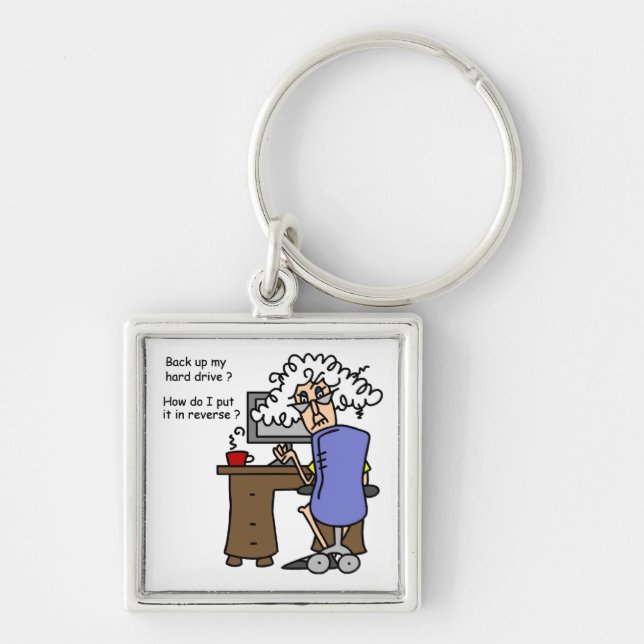 Hard Drive Back Up Humourous Key Ring (Front)