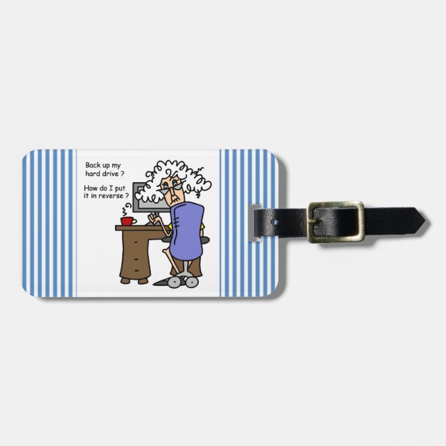Hard Drive Back Up Humourous Luggage Tag (Front Horizontal)