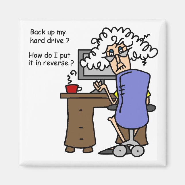 Hard Drive Back Up Humourous Magnet (Front)