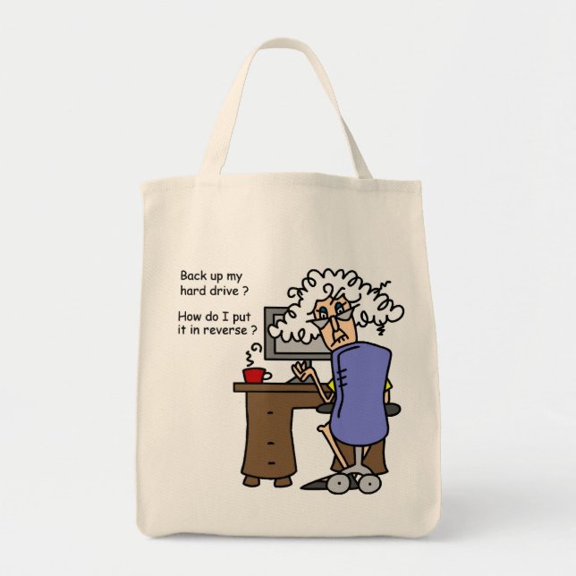 Hard Drive Back Up Humourous Tote Bag (Front)