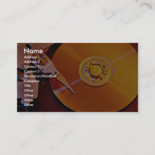 Hard drive with golden platter business card