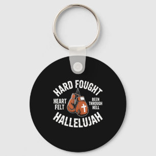 Hard Fought Hallelujah Boxing Gloves Christian Box Key Ring