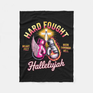 Hard Fought Hallelujah Boxing Gloves Faith _1 Fleece Blanket