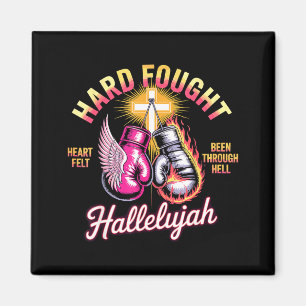 Hard Fought Hallelujah Boxing Gloves Faith  Magnet