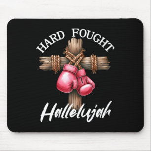 Hard Fought Hallelujah Boxing Gloves God Faith Jes Mouse Pad