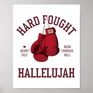 Hard Fought Hallelujah Pink Bow Boxing Gloves Poster
