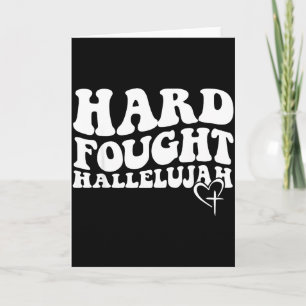 Hard Fought Hallelujah Retro Groovy Jesus  Card