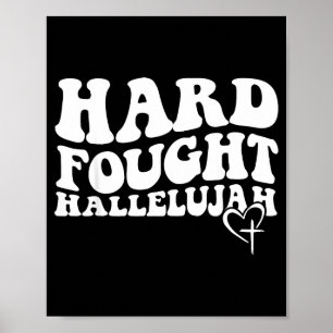 Hard Fought Hallelujah Retro Groovy Jesus Poster