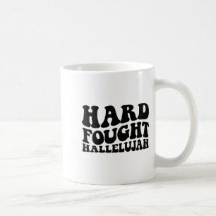 Hard Fought Hallelujah Retro Jesus  Coffee Mug