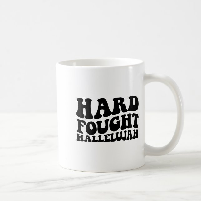 Hard Fought Hallelujah Retro Jesus  Coffee Mug (Right)
