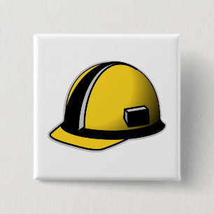Hard Hat 15 Cm Square Badge