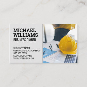 Hard Hat Blue Prints   Architect Engineer Business Card