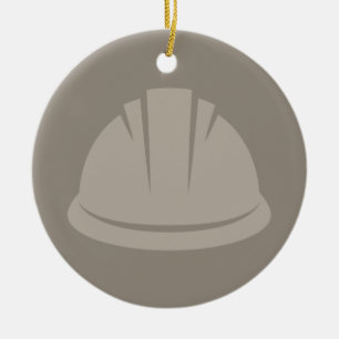 Hard Hat Construction Hat Icon CUSTOM COLOR Ceramic Ornament