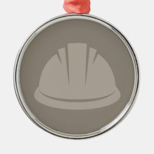 Hard Hat Construction Hat Icon CUSTOM COLOR Metal Ornament