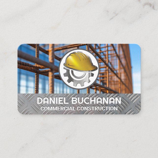Hard Hat Gear | Construction Site | Rebar Business Card (Front)