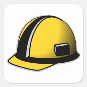 Hard Hat Square Sticker