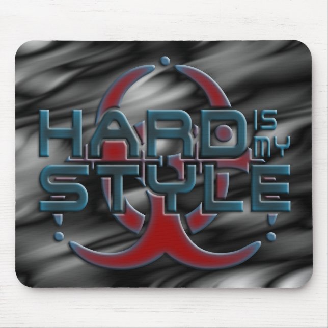 Hard Is My Style 3D | black waves | hardstyle Mouse Pad (Front)