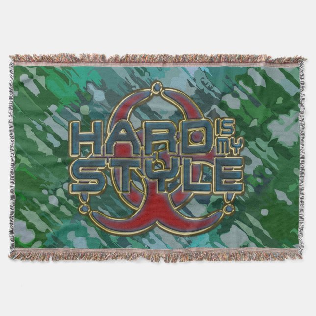 HARD is my STYLE biohazard + your background Throw Blanket (Front)