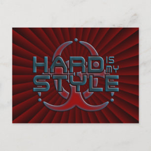 hard is my style - dark red radial hardstyle postcard