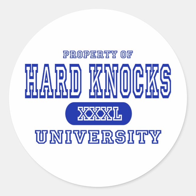 Hard Knocks University Classic Round Sticker (Front)