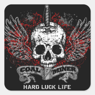 HARD LUCK SQUARE STICKER