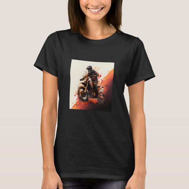 Hard motocross rider Offroad action T-Shirt (Front)