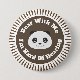 Hard of hearing 7.5 cm round badge