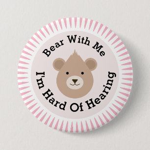 Hard of hearing 7.5 cm round badge