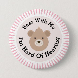 Hard of hearing 7.5 cm round badge