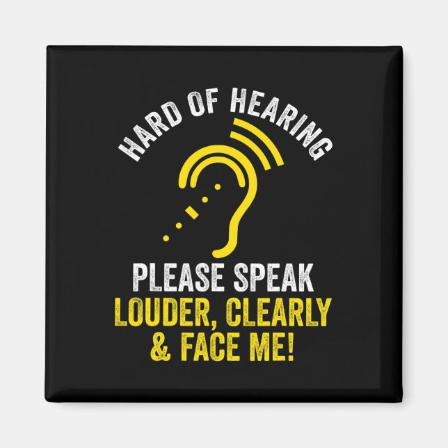 Hard Of Hearing ASL Hearing Impaired Deaf Awarenes Magnet (Front)