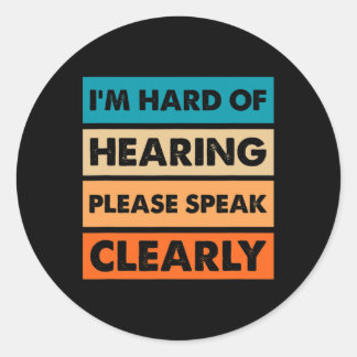 Hard Of Hearing ASL Vintage Hearing Impaired Deaf  Classic Round Sticker