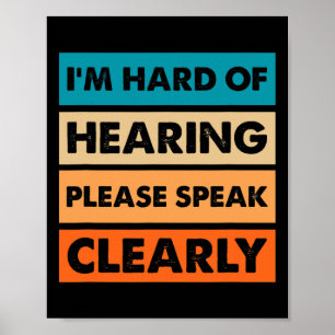 Hard Of Hearing ASL Vintage Hearing Impaired Deaf  Poster