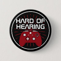 Hard of Hearing Black Red Gamer Controller