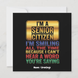 Hard of Hearing But Full of Humour Funny Elder Gif Invitation