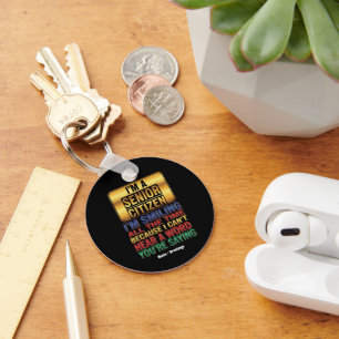 Hard of Hearing But Full of Humour Funny Elder Gif Key Ring