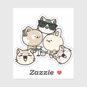 Hard of Hearing Cat Enjoying Coffee with Friends