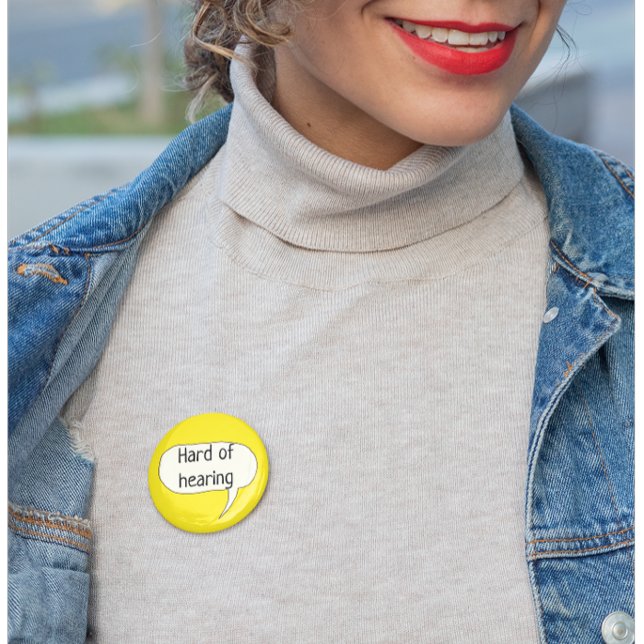 Hard of hearing deaf awareness pin badge (Creator Uploaded)