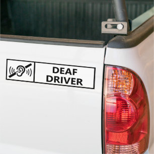 Hard of Hearing Deaf Driver Disability Car  Bumper Sticker