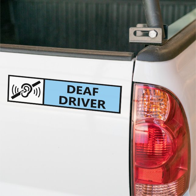 Hard of Hearing Deaf Driver Disability Car  Bumper Sticker (On Truck)