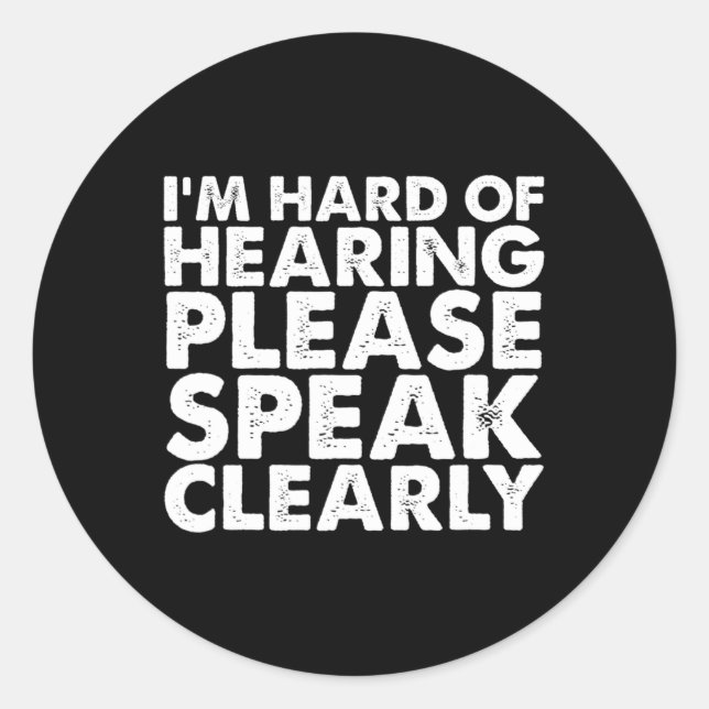 Hard Of Hearing Deaf Hearing Impaired Asl Sign Lan Classic Round Sticker (Front)