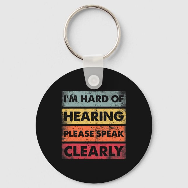 Hard of Hearing Deaf Hearing Impaired ASL Sign Lan Key Ring (Front)