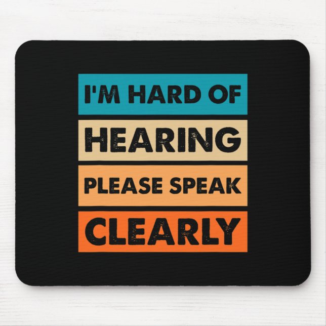 Hard of Hearing Deaf Hearing Impaired ASL Sign Lan Mouse Pad (Front)