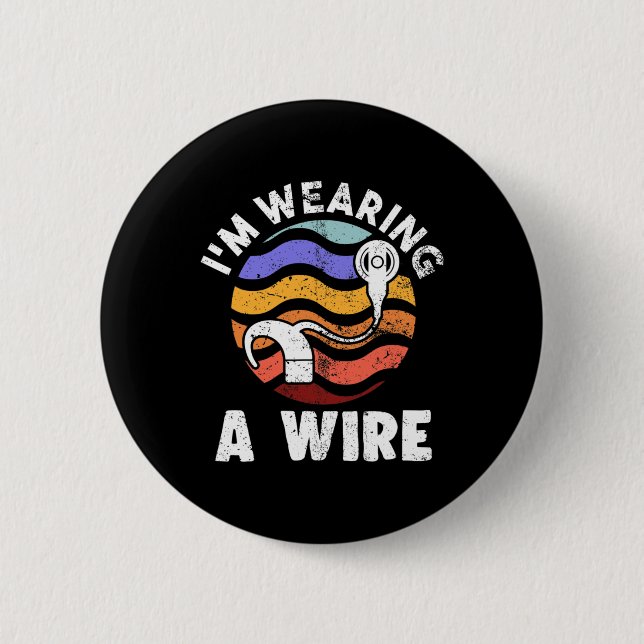 Hard Of Hearing Fun ASL Hearing Impaired I'm Weari 6 Cm Round Badge (Front)