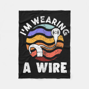 Hard Of Hearing Fun Asl Hearing Impaired I'm Weari Fleece Blanket