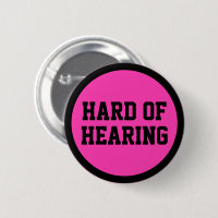 Hard of Hearing Pink Black Minimalist Deafness