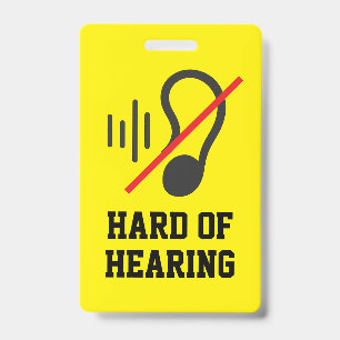 Hard Of Hearing Simple Design ID Badge