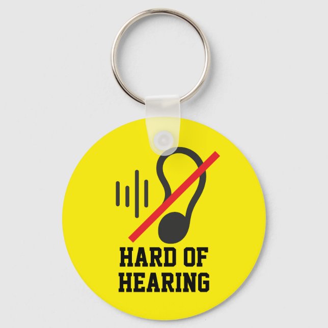 Hard Of Hearing Simple Design Key Ring (Front)